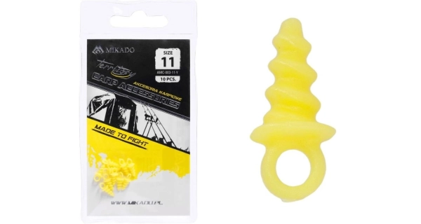 MIKADO - Skrutka na boillies plastová 11 mm Žltá 10 ks