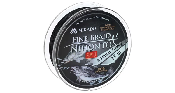MIKADO - Šnúra NIHONTO FINE BRAID 008 BLACK 15 m 4,95 kg