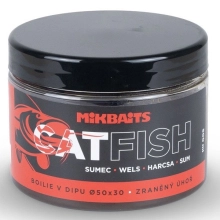 MIKBAITS - Boilie v dipe Catfish Zranený úhor 500 ml 50x30 mm