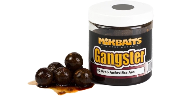 MIKBAITS - Boilie v dipe Gangster G2 Krab Ančovička Asa 20 mm 250 ml