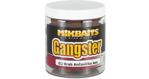 MIKBAITS - Boilie v dipe Gangster G2 Krab Ančovička Asa 20 mm 250 ml