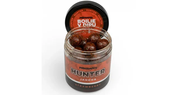 MIKBAITS - Boilie v dipe Hunter 24 mm 250 g Jahoda
