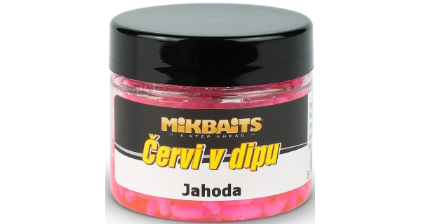 MIKBAITS - Červy v dipe 50 ml Jahoda