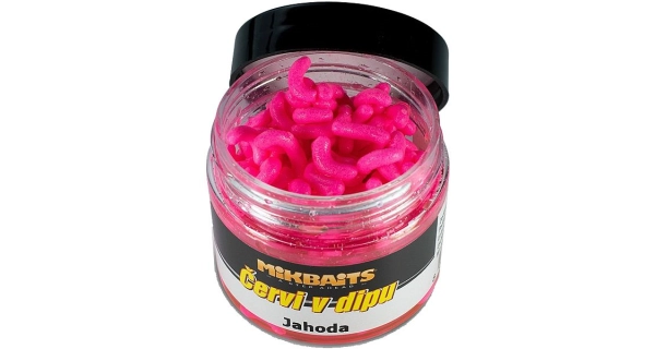 MIKBAITS - Červy v dipe 50 ml Jahoda