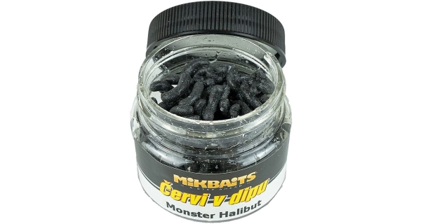 MIKBAITS - Červy v dipe 50 ml Monster Halibut
