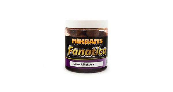 MIKBAITS - Fanatica boilies v dipe 250 ml Losos Ráčik Asa 16 mm
