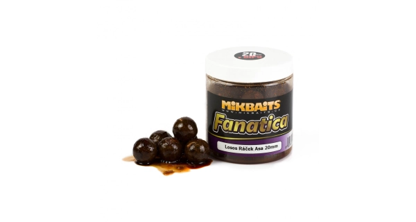 MIKBAITS - Fanatica boilies v dipe 250 ml Losos Ráčik Asa 24 mm