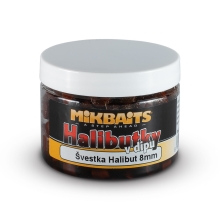 MIKBAITS - Halibutky v dipe 150 ml Slivka Halibut 8 mm