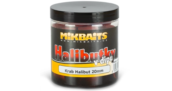 MIKBAITS - Halibutky v dipe 20 mm 250 ml Krab Halibut