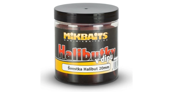 MIKBAITS - Halibutky v dipe 20 mm 250 ml Slivka Halibut