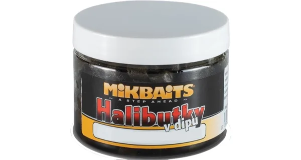 MIKBAITS - Halibutky v dipe 8 mm 150 ml Cesnak Halibut