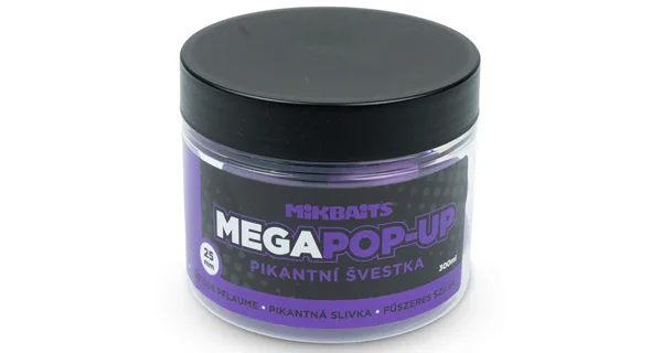 MIKBAITS - Mega plávajúce Fluo boilie 25 mm 300 ml Pikantná slivka