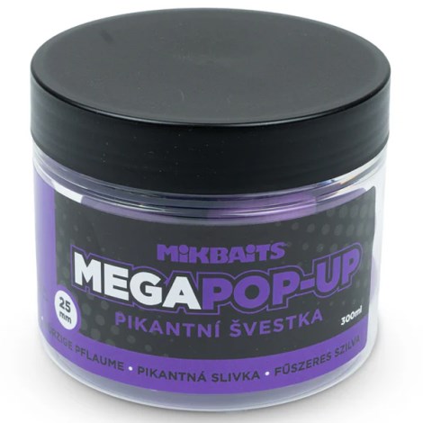 MIKBAITS - Mega plávajúce Fluo boilie 25 mm 300 ml Pikantná slivka