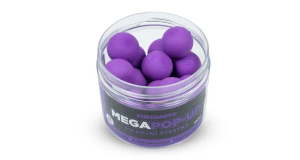MIKBAITS - Mega plávajúce Fluo boilie 25 mm 300 ml Pikantná slivka