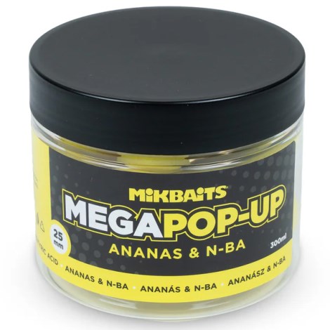 MIKBAITS - Mega plávajúce Fluo boilies 25 mm 300 ml Ananás N-BA