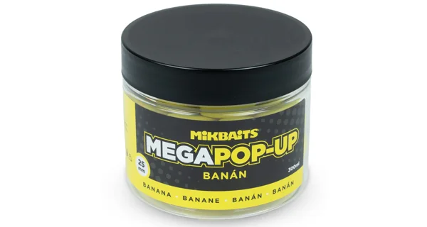 MIKBAITS - Mega plávajúce Fluo boilies 25 mm 300 ml Banán