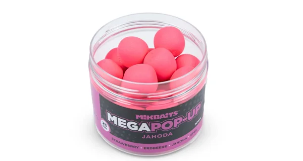 MIKBAITS - Mega plávajúce Fluo boilies 25 mm 300 ml Jahoda