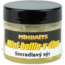 MIKBAITS - Mini boilies v dipe Smradľavý syr 8 mm 50 ml
