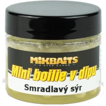MIKBAITS - Mini boilies v dipe Smradľavý syr 8 mm 50 ml