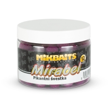 MIKBAITS - Mirabel Fluo boilie 150 ml Pikantná slivka 12 mm