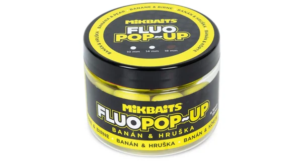 MIKBAITS - Plávajúce boilie Fluo Banán Hruška 150 ml 14 mm