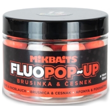 MIKBAITS - Plávajúce boilie Fluo Brusnica cesnak 150 ml 18 mm