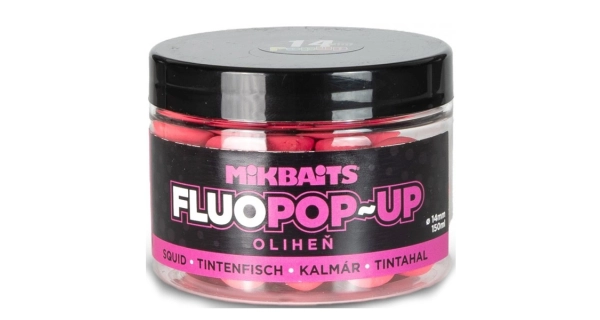 MIKBAITS - Plávajúce boilie Fluo Kalmár 150 ml 14 mm