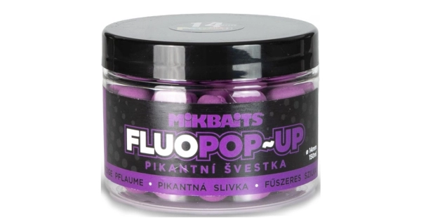 MIKBAITS - Plávajúce boilie Fluo Pikantná slivka 150 ml 18 mm