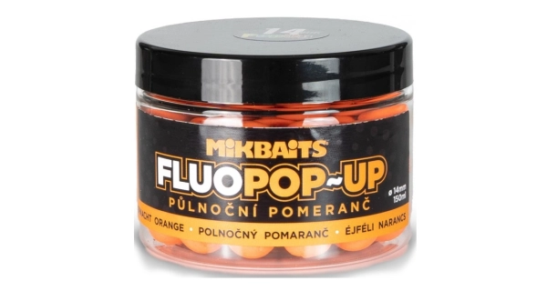 MIKBAITS - Plávajúce boilie Fluo Polnočný pomaranč 150 ml 14 mm