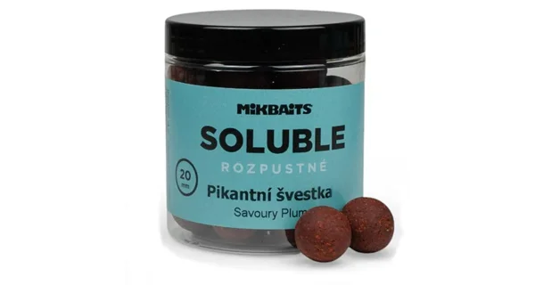 MIKBAITS - Rozpustné boilie Soluble 20 mm 250 ml Pikantná slivka
