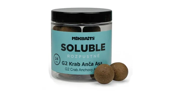 MIKBAITS - Rozpustné boilie Soluble 24 mm 250 ml G2 Krab ančovička asa
