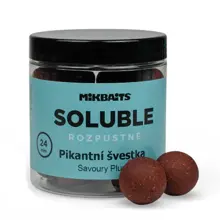 MIKBAITS - Rozpustné boilie Soluble 24 mm 250 ml Pikantná slivka