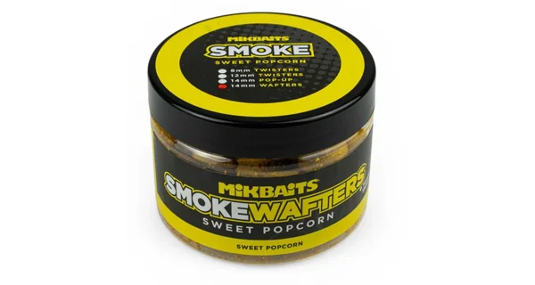 MIKBAITS - Vyvážené Boilie Smoke Wafters 14 mm 150 ml Sweet Popcorn