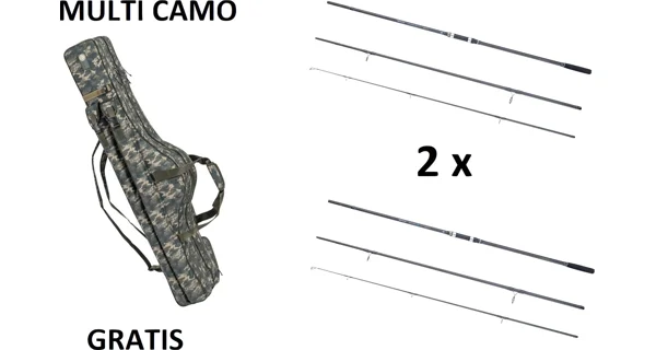 MIVARDI - 2x prút Sentinel Carp 360M + obal Multi Camo 130