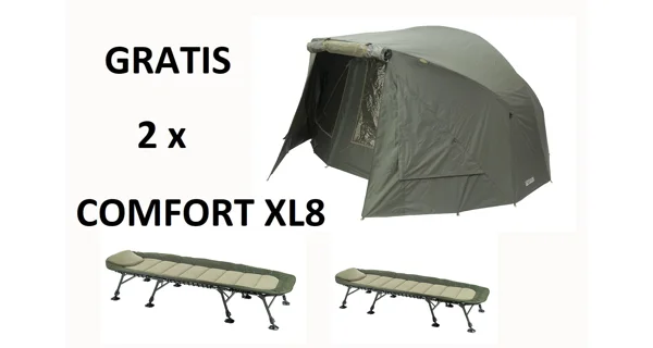 MIVARDI - Bivak New Dynasty XL + Přehoz + 2x lehátko Comfort XL8