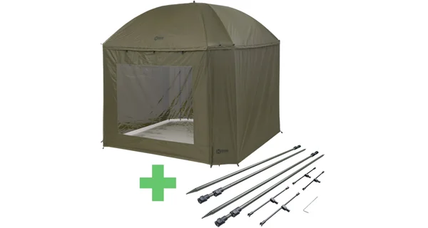 MIVARDI - Dáždnik Session Umbrella XL + Sada stabilizačných tyčí Hardcore Session Umbrella XL