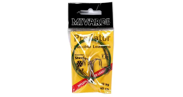 MIVARDI - Lanko na dravce Predator Obratlík + trojháčik 25 cm 6 kg 2 ks