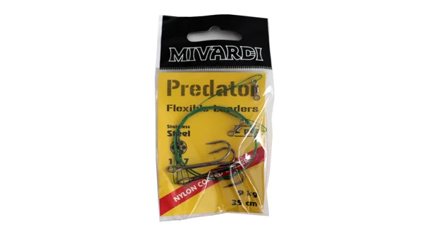 MIVARDI - Lanko na dravce Predator Obratlík + trojháčik 35 cm 9 kg 2 ks