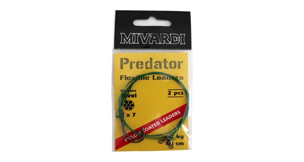 MIVARDI - Lanko na dravce Predator Obratlík + trojháčik 45 cm 12 kg 2 ks