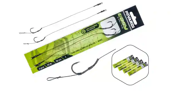 MIVARDI - Náväzec Classic Boilie Rig Easy s obratlíkom veľ. 2 Čierny