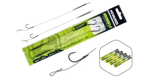 MIVARDI - Náväzec Classic Boilie Rig Easy s očkom veľ. 2 Camo