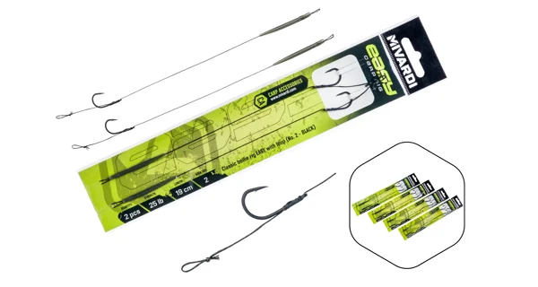 MIVARDI - Náväzec Classic Boilie Rig Easy s očkom veľ. 2 Čierny