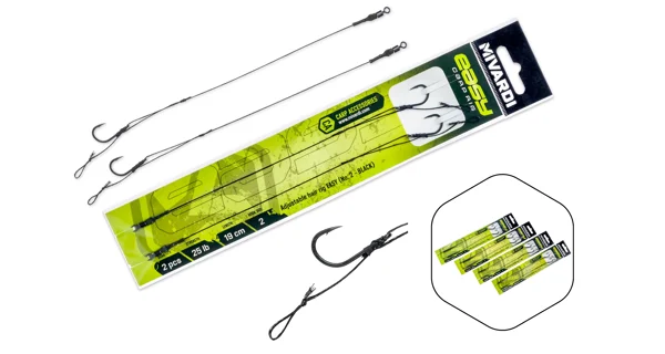 MIVARDI - Náväzec Classic Boilie Rig Easy s očkom veľ. 4 Čierny