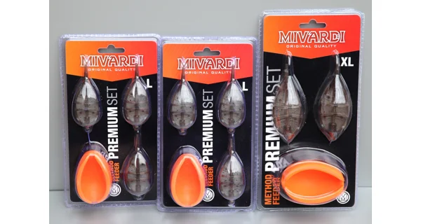 MIVARDI - Set krmítok Method Feeder Set Premium L 30 g + 40 g + 50 g + Formička