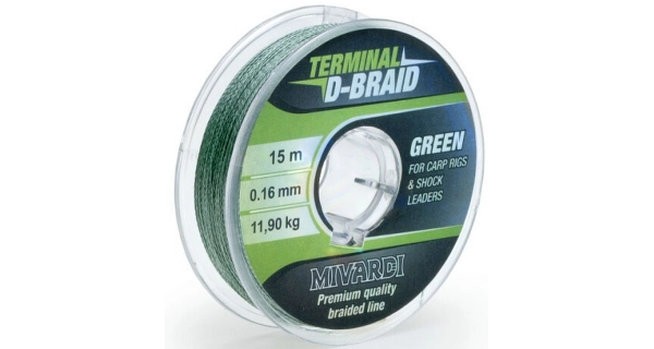 MIVARDI - Šnúra Terminal D-Braid - Green 0,10 mm 15 m