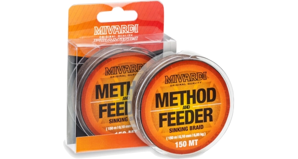 MIVARDI - Splietaná šnúra Method & Feeder Sinking Braid Hnedá 0,10 mm 6,85 kg 150 m