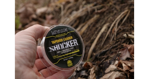 MIVARDI - Ujímaný vlasec Shocker Tapered Leader 0,28-0,47 mm 6,95 kg 5 x 12 m