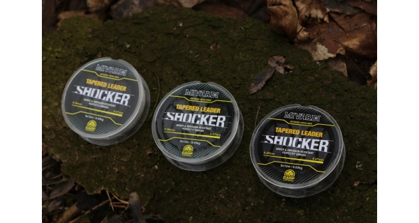 MIVARDI - Ujímaný vlasec Shocker Tapered Leader 0,28-0,57 mm 6,95 kg 5 x 15 m