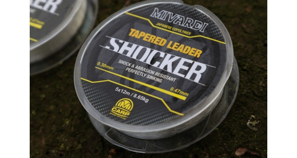 MIVARDI - Ujímaný vlasec Shocker Tapered Leader 0,28-0,57 mm 6,95 kg 5 x 15 m