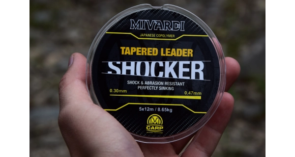 MIVARDI - Ujímaný vlasec Shocker Tapered Leader 0,30-0,47 mm 8,65 kg 5 x 12 m